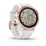 Garmin - Fenix 6 Pro, Rose Gold w/ White Band