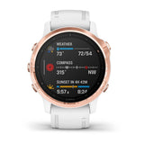 Garmin - Fenix 6 Pro, Rose Gold w/ White Band