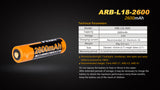 Fenix - ARB-L18 - 2600 mAh Rechargeable Battery