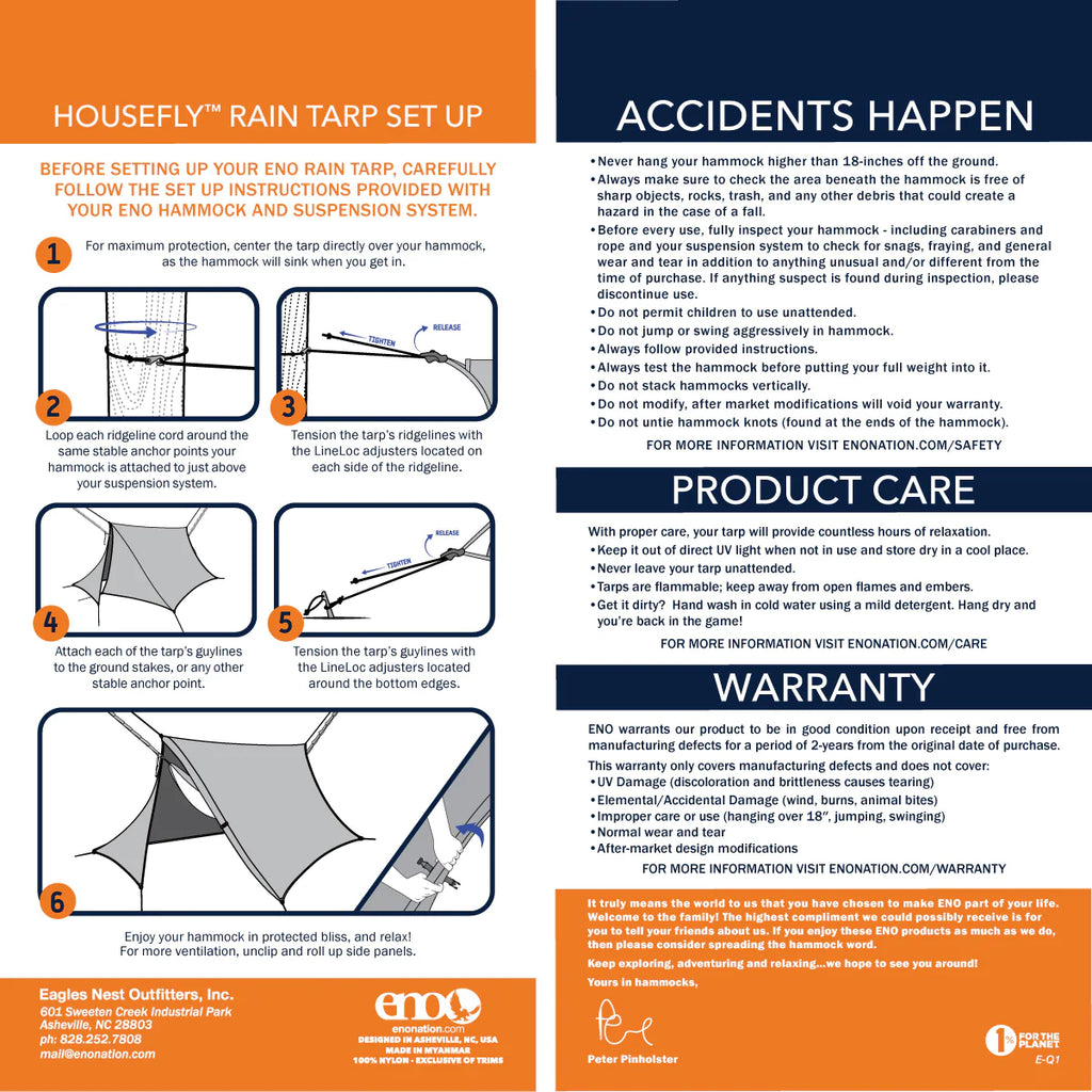 HouseFly Rain Tarp - Maximum Protection Hammock Tarp