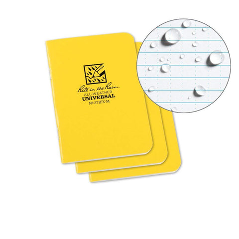Rite in the Rain - 771FX-M All-Weather Mini-Stapled Notebook, Pack of 3