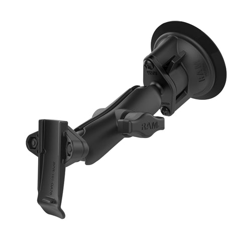 RAM Mounts - Twist-Lock Suction Cup Mount with Garmin Spine Clip Holder