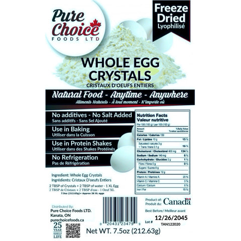 Pure Choice - Freeze Dried Whole Egg Powder