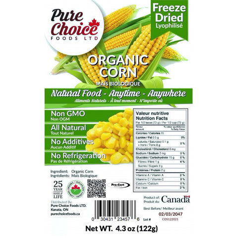Pure Choice - Freeze Dried Organic Corn