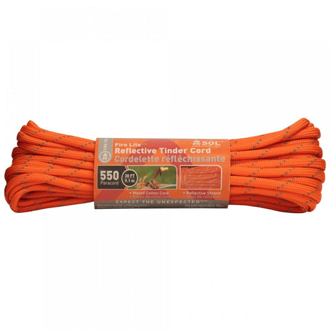 SOL - Fire Lite 550 Reflective Tinder Cord, 30ft